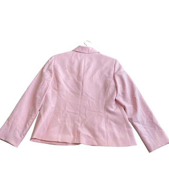 Le Suit Pastel Baby Pink‎ Blazer Womens Size 12 Double Button - Picture 4 of 5
